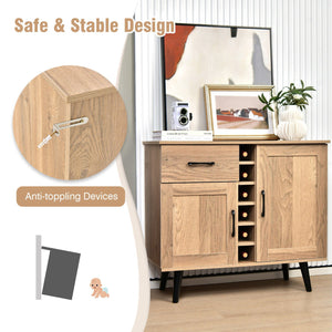 2-Door Buffet Sideboard with 6-Bottle Wine Rack Drawer view 7
