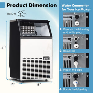 Portable Built-In Stainless Steel Commercial Ice Maker view 4