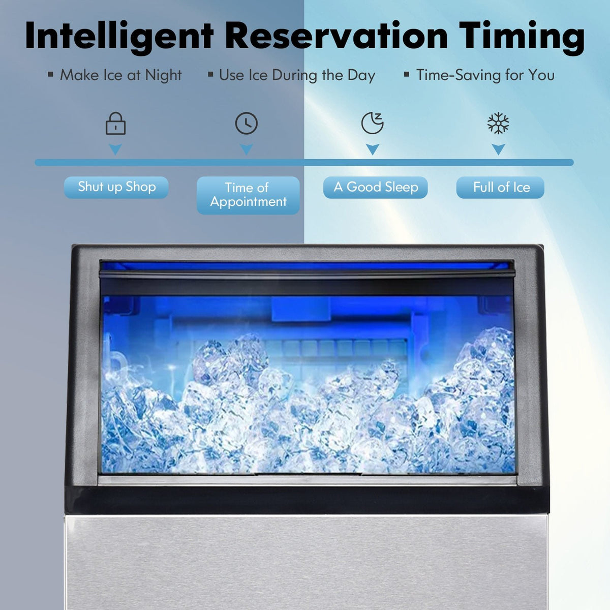 Portable Built-In Stainless Steel Commercial Ice Maker view 6