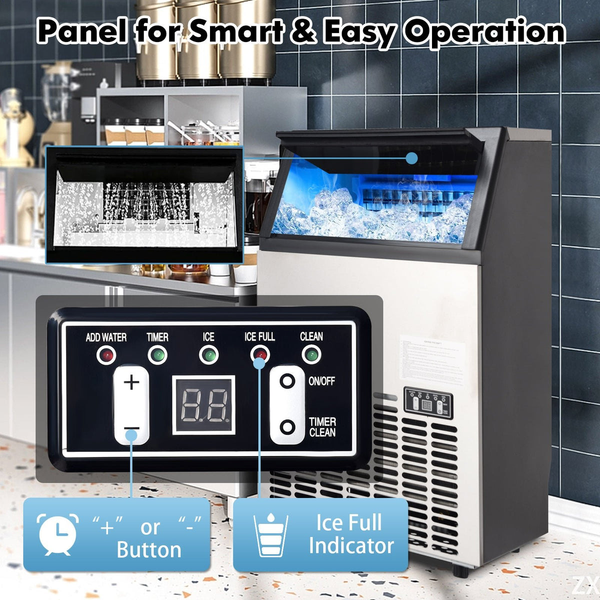 Portable Built-In Stainless Steel Commercial Ice Maker view 7