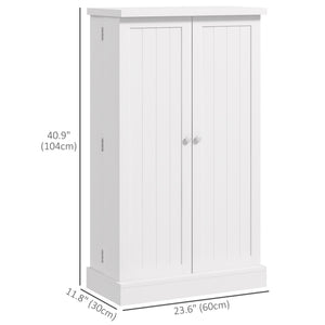 Freestanding Kitchen Pantry Storage Cabinet Kitchen Cabinet with 5-Tier Shelf 12 Spice Racks Adjustable Shelves White