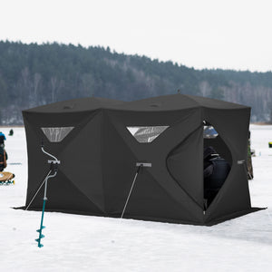 5-8 Person Pop-up Ice Fishing Shelter, Portable Ice Fishing Tent, Blue – view 14