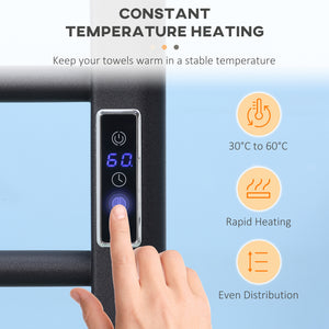 8-Bar Heated Towel Warmer Rack with Built-in Timer and LED Indicators – view 4