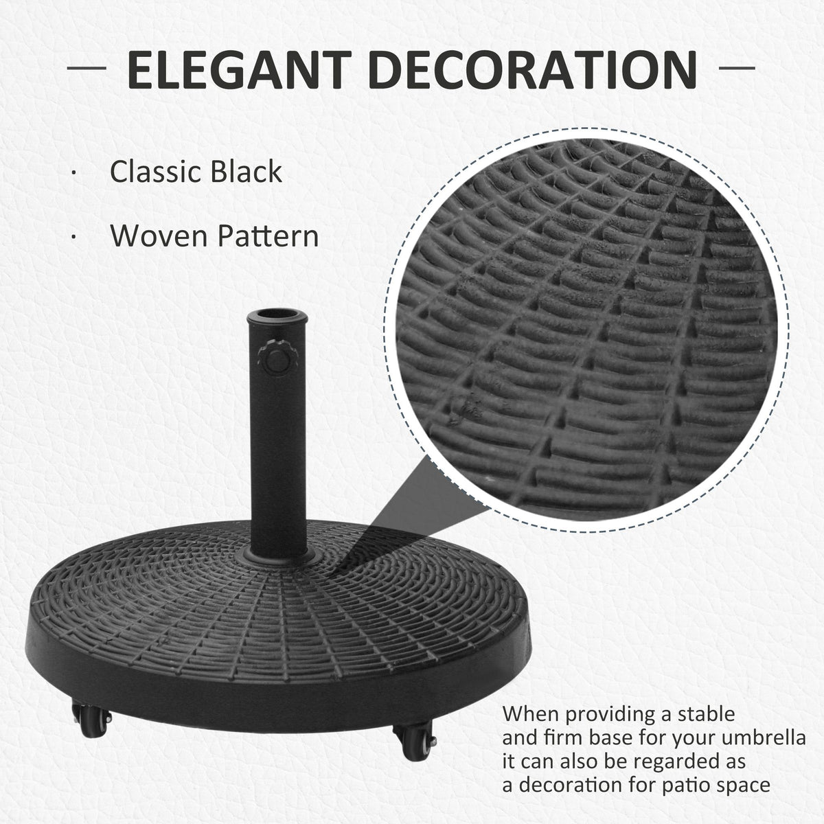 20.5" Round Parasol Base Resin Patio Umbrella Base Garden Parasol Holder Outdoor Offset Weight Stand – view 4