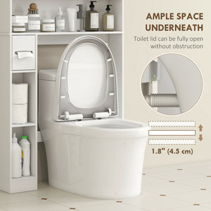 Over the Toilet Storage Cabinet, Bathroom Organizer with Adjustable Shelf, Toilet Paper Holder for Bathroom, Laundry