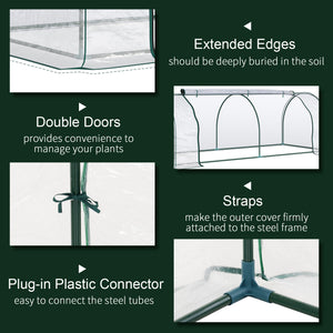 8' x 3' x 2.6' Mini Greenhouse Portable Hot House for Plants with Zippered Doors for Outdoor, Indoor – view 4