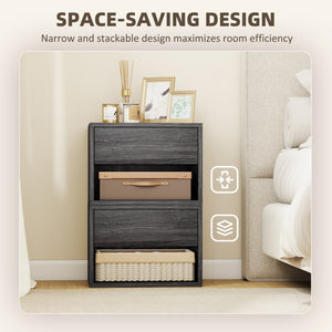 Floating Nightstand Set of 2, Wall Mounted Bedside Table with Drawer for Bedroom Black – view 19