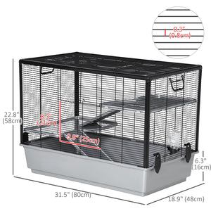 3-tier Hamster Cage, Guinea Pig Cage, Pet Chinchillas Play House Indoor with Accessories Food Dish Water – view 9
