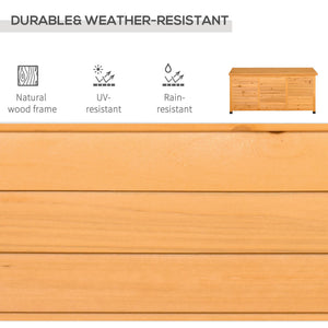75 Gallon Wooden Storage Box patio Deck Box Bench, Garden Backyard Outdoor Storage Container with Aerating – view 17