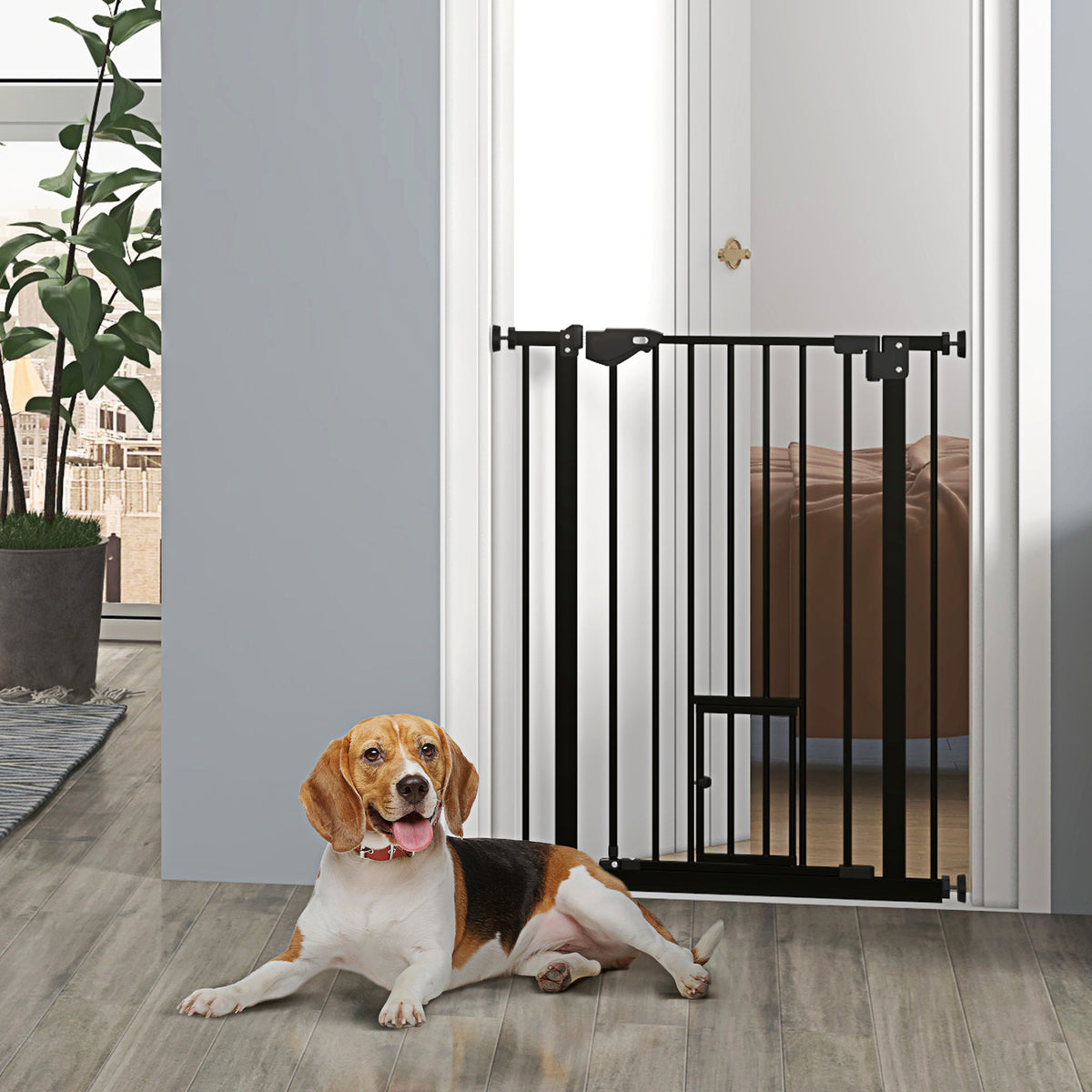 36" Easy Open Indoor Dog Gates for Doorways, House, Stair - White – view 14