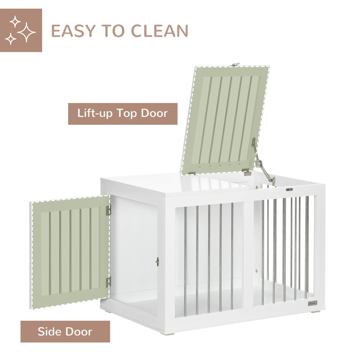 31.5" Dog Crate Furniture with Double Doors, for Medium Dogs, Grey – view 11