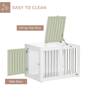 31.5" Dog Crate Furniture with Double Doors, for Medium Dogs, Grey – view 11