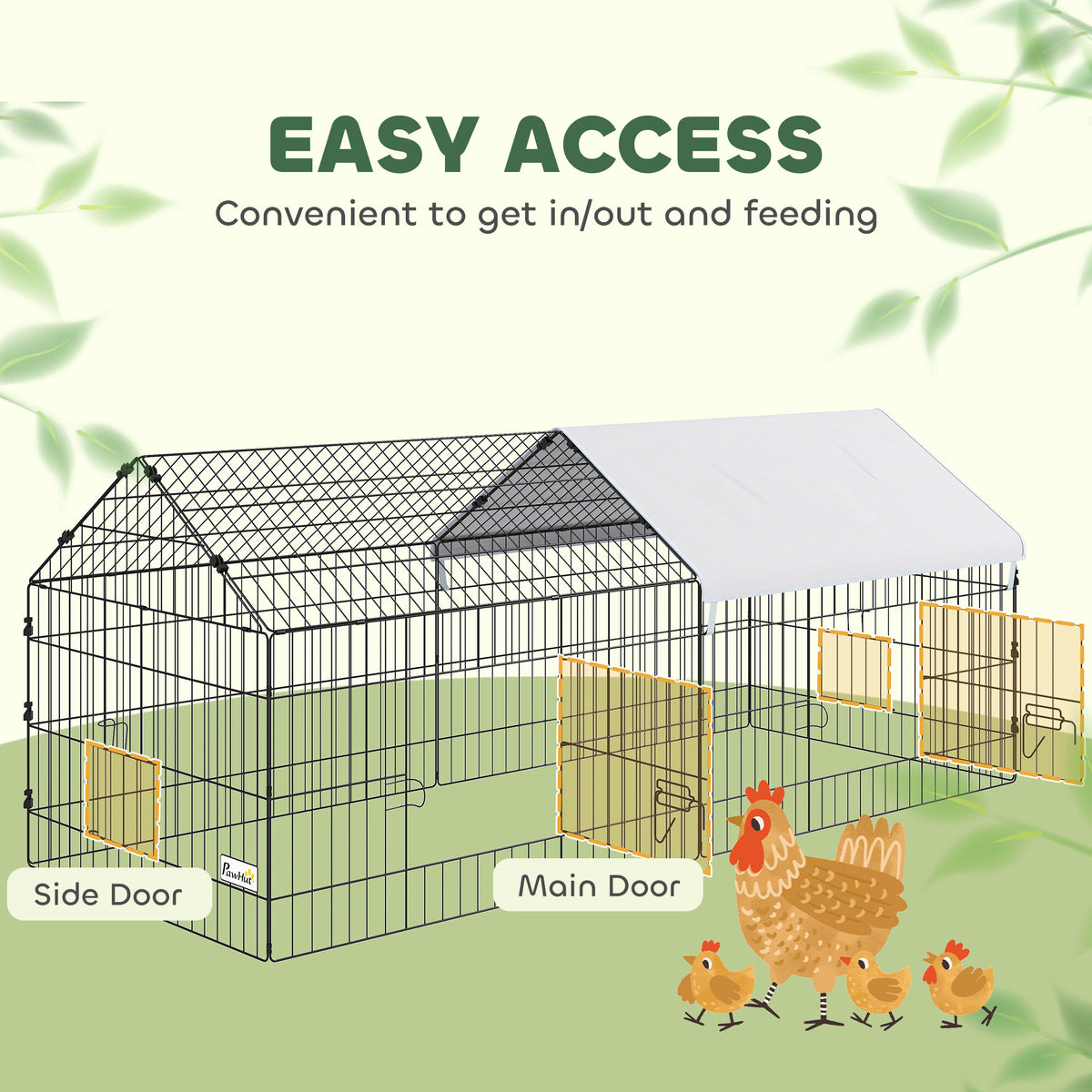 73" Small Animal Cage with Roof, Indoor/Outdoor Use,  for Chicken, Rabbits, Chinchillas
