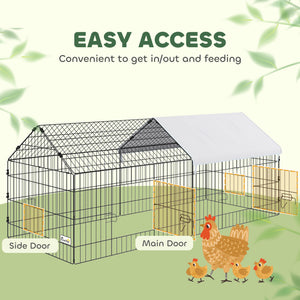 73" Small Animal Cage with Roof, Indoor/Outdoor Use,  for Chicken, Rabbits, Chinchillas