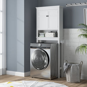 3-Tier Over Toilet Storage Unit Washing Machine Cabinet Dryer Cabinet with Adjustable Shelf for Bathroom, Laundry