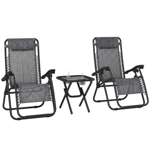 Zero Gravity Chair Set of 2 Patio Chair with Side Table Cupholders and Pillows for Pool, Backyard, Lawn – view 15