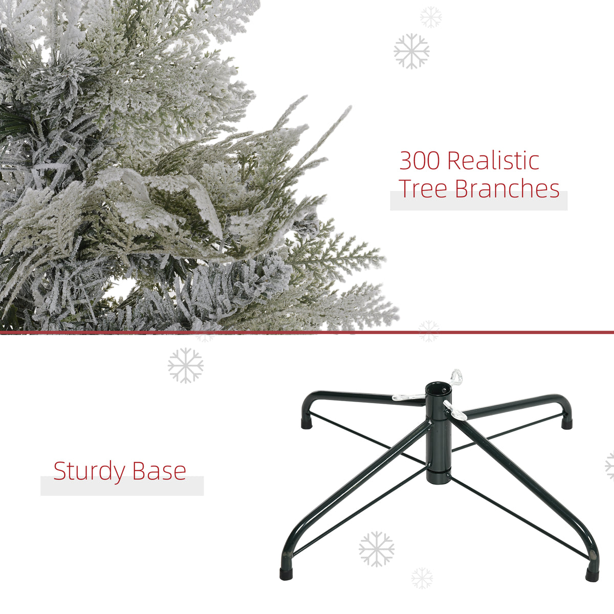 6 Feet Pencil Snow Flocked Artificial Christmas Tree with 517 Realistic Cypress Branches, Auto Open, Green – view 20