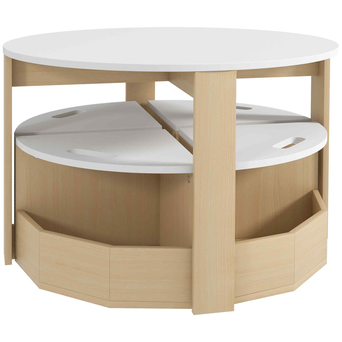 Qaba 5 Piece Kids Table and Chair Set with Storage for Kids Room