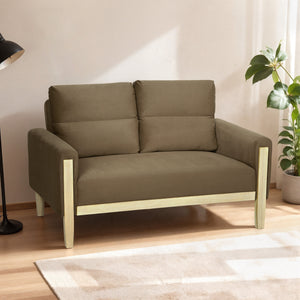 53" Loveseat Sofa, Small 2 Seater Couch with Solid Wood Legs, Modern Velvet Sofa for Living Room – view 6