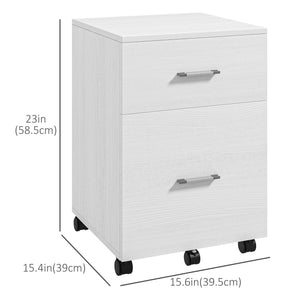 Mobile Filing Cabinet, Vertical File Cabinet with 2 Drawers, Wheels, for Letter or A4 File, Natural