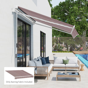 10' x 8' Retractable Awning Fabric Replacement Outdoor Sunshade Canopy Awning Cover, UV Protection, Grey – view 15