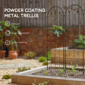Metal Trellis Set of 2, Garden Trellis for Climbing Plants Support Frames, Arrow Design