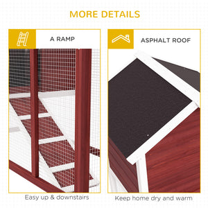 48" Weatherproof Wooden Rabbit Hutch Bunny Cage Small Animal House with Slant Roof And Screened Outdoor – view 8