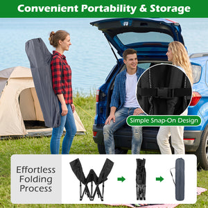 Camping Cot for Adults with Soft Padded Mat and Carrying Bag-Black view 7