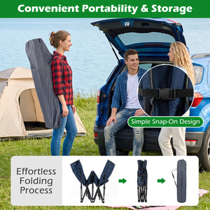 Camping Cot for Adults with Soft Padded Mat and Carrying Bag-Navy view 7