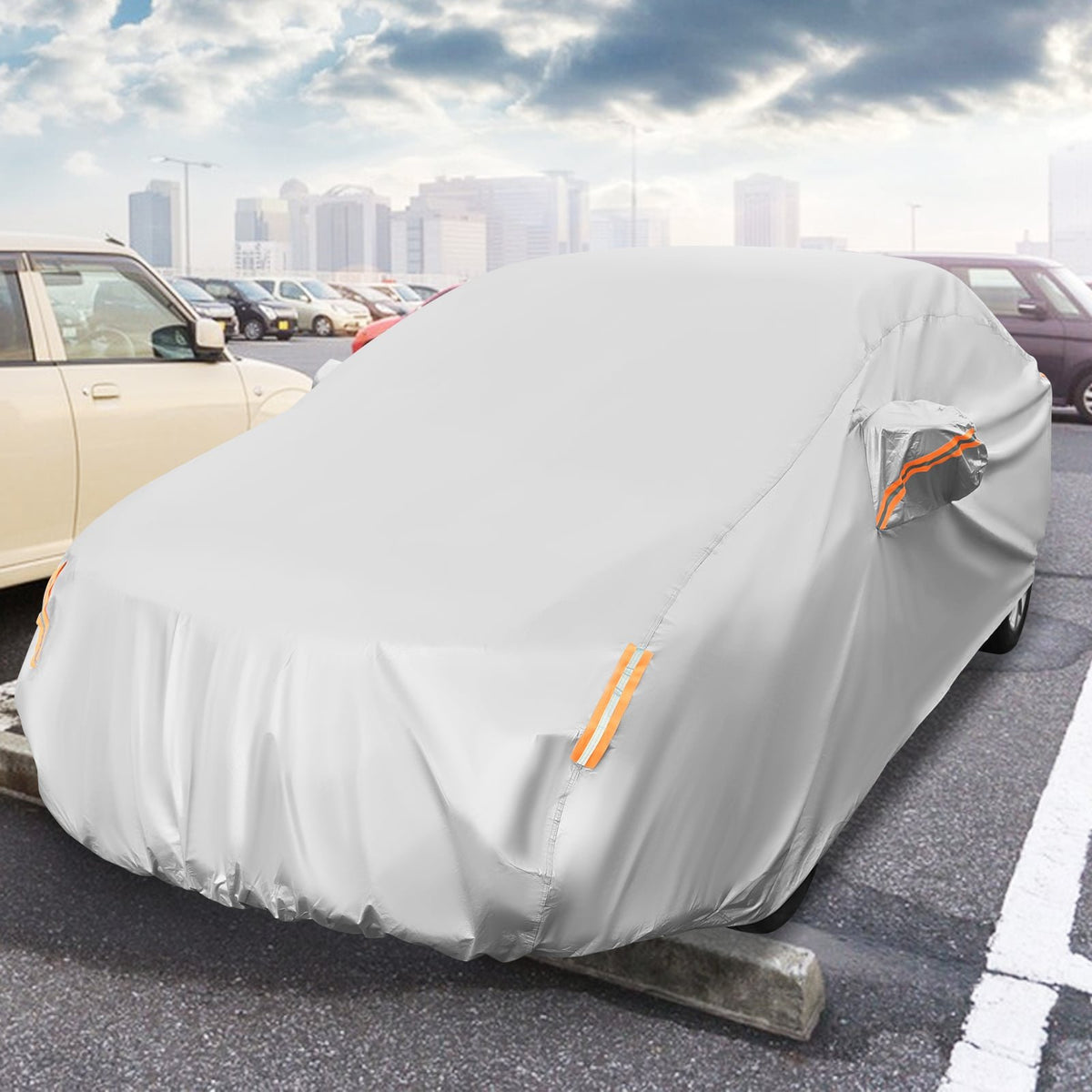 Car Cover for Automobiles 185 Inch Rain Sun UV Protection Universal Fit Sedan Toyota Corolla view 2