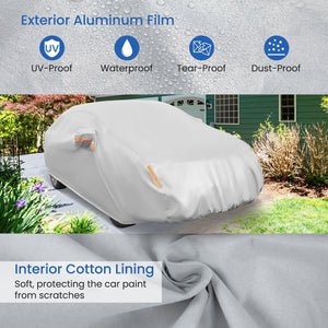 Car Cover for Automobiles 185 Inch Rain Sun UV Protection Universal Fit Sedan Toyota Corolla view 8