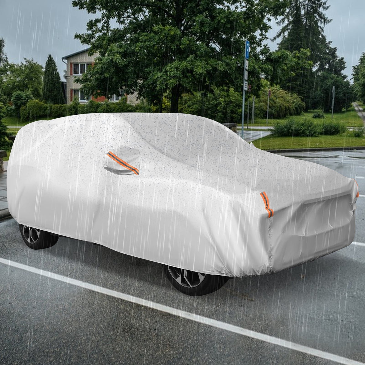 Car Cover for Automobiles 190 Inch Rain Sun UV Protection Universal Fit SUV Chevrolet Hyundai Kia Mazda view 2