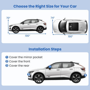 Car Cover for Automobiles 190 Inch Rain Sun UV Protection Universal Fit SUV Chevrolet Hyundai Kia Mazda view 5