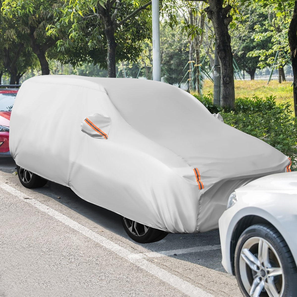 Car Cover for Automobiles 190 Inch Rain Sun UV Protection Universal Fit SUV Chevrolet Hyundai Kia Mazda view 7