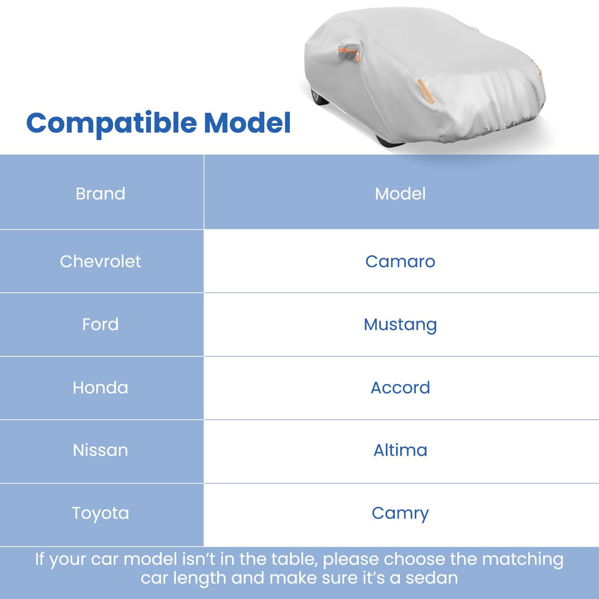 Car Cover for Automobiles 193 Inch Rain Sun UV Protection Universal Fit Sedan Chevrolet Ford Nissan view 6