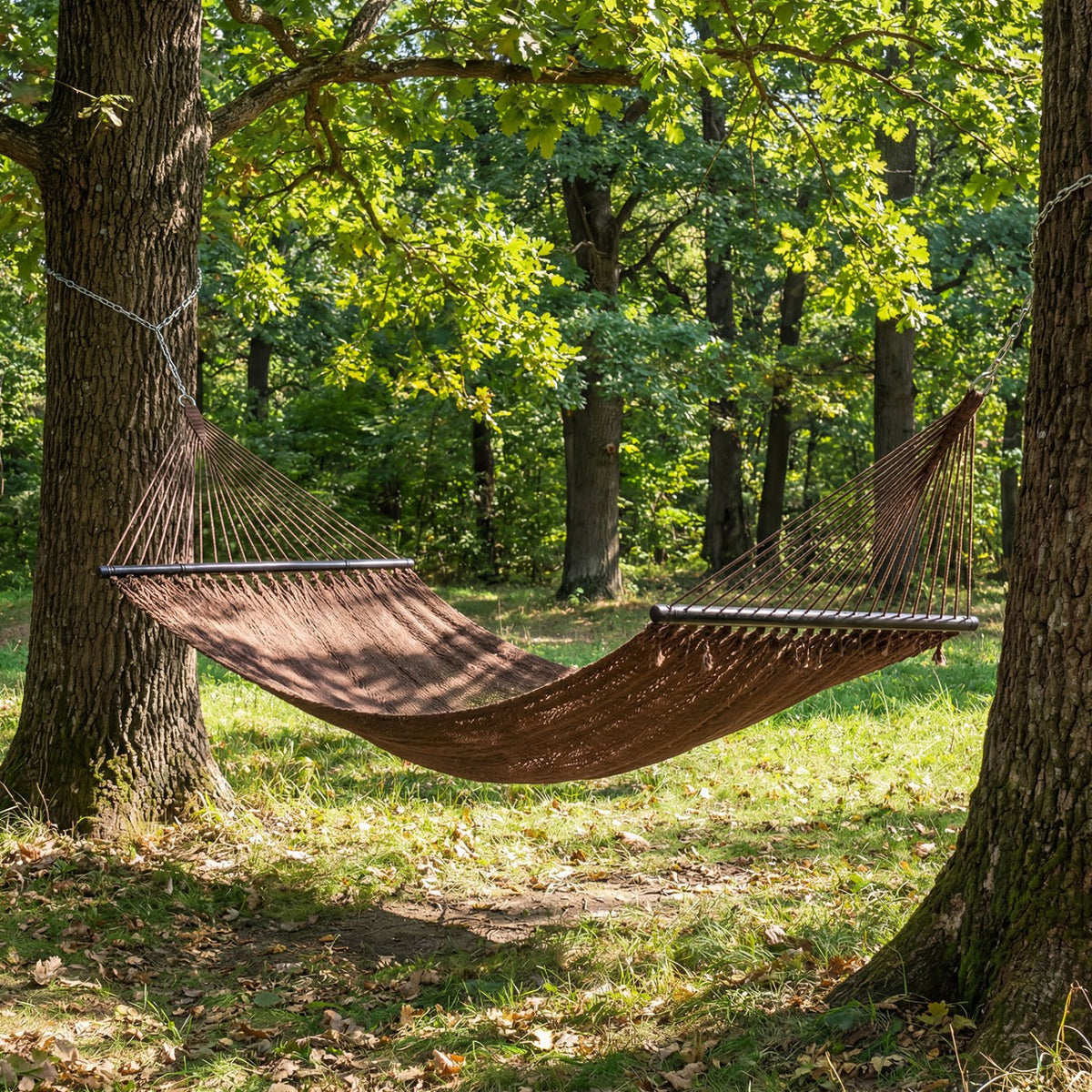 Caribbean Hammock with Spreader Bar for Patio Poolside-Brown view 6