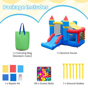 Inflatable Bounce House with Slide Ball Pit & Pitching Game for Birthday Party Carnival view 5