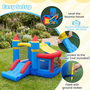 Inflatable Bounce House with Slide Ball Pit & Pitching Game for Birthday Party Carnival view 7