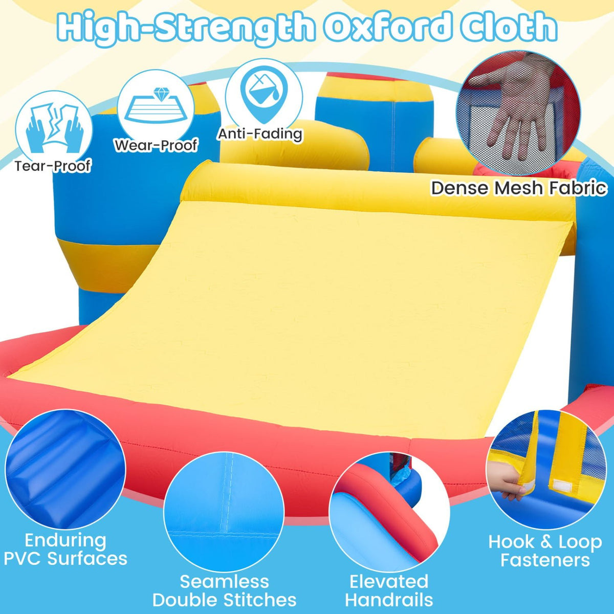 Inflatable Bounce House with Slide Ball Pit & Pitching Game for Birthday Party Carnival view 8