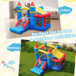 Inflatable Bounce House with Slide Ball Pit & Pitching Game for Birthday Party Carnival view 9