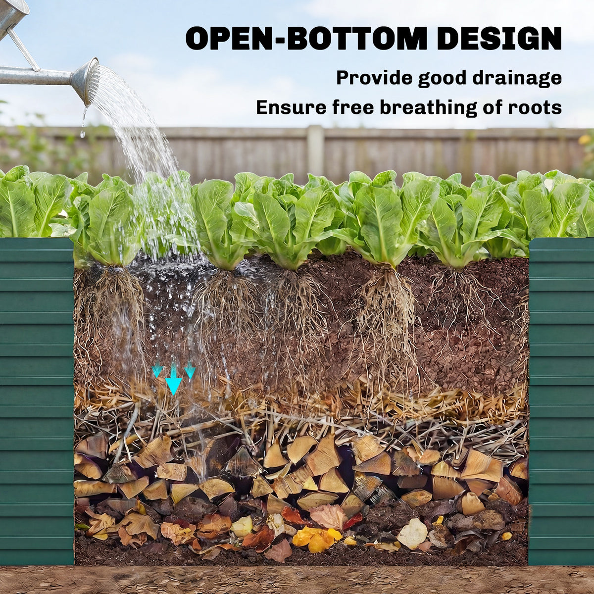 5' x 3' x 2' Raised Garden Bed, Galvanized Planter Box for Growing Flowers, Herbs and Vegetables, Black – view 26