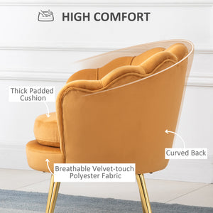 Modern Accent Chair, Velvet-Touch Fabric Leisure Club Chair with Gold Metal Legs for Bedroom, Dark Green – view 25
