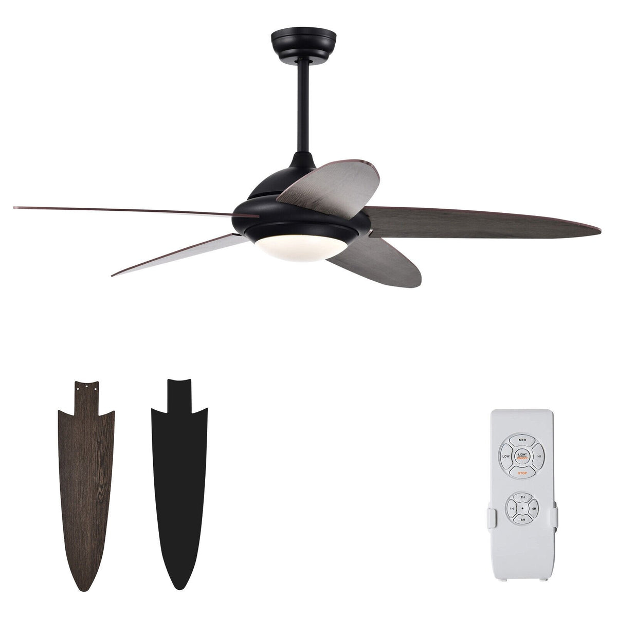 Ceiling Fan with Lights and 3 Lighting Colors-Black view 7