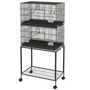 Birdcage for Canaries, Lovebirds Finches, Budgie Cage with Removable Tray, Bottom Mesh Panel – view 2