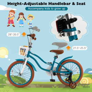 Children Bicycle with Front Handbrake and Rear Coaster Brake-Turquoise view 6