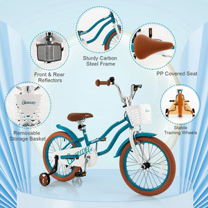 Children Bicycle with Front Handbrake and Rear Coaster Brake-Turquoise view 9
