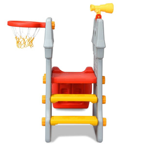 5 in 1 Toddler Climber Slide Playset with Basketball Hoop and Telescope view 7