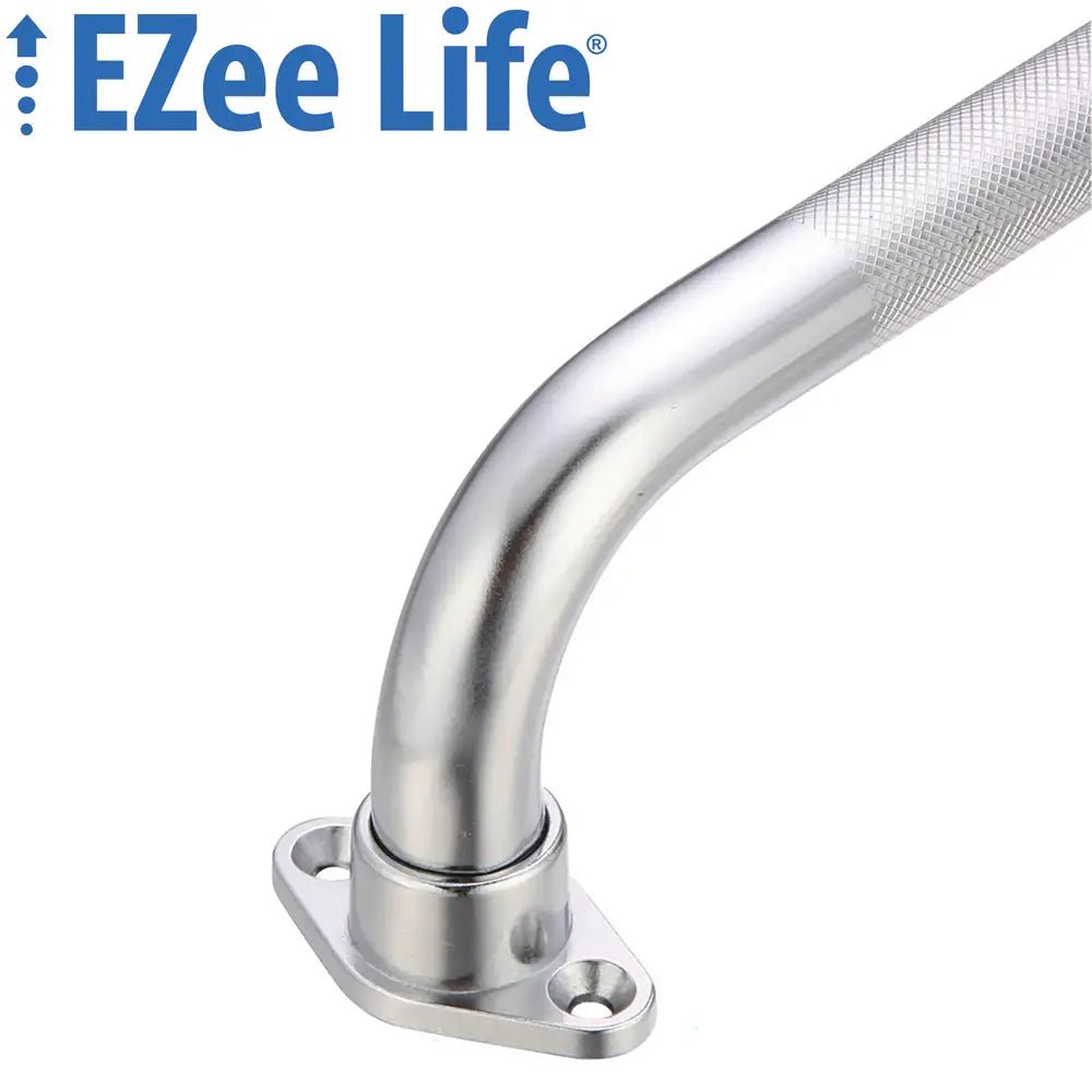 EZee Life Chrome Knurled Grab Bar, 12-32 in, Rotating Flange
