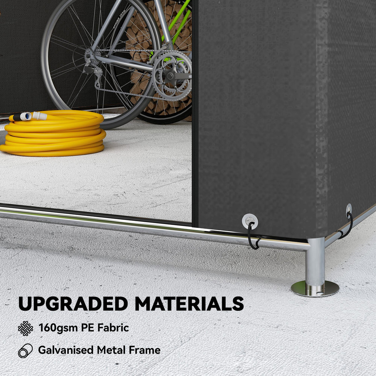 6.6' x 7.8' Portable Shed, Waterproof Bike Tent with Roll-up Zipper Door and Reinforced Galvanised Steel – view 10