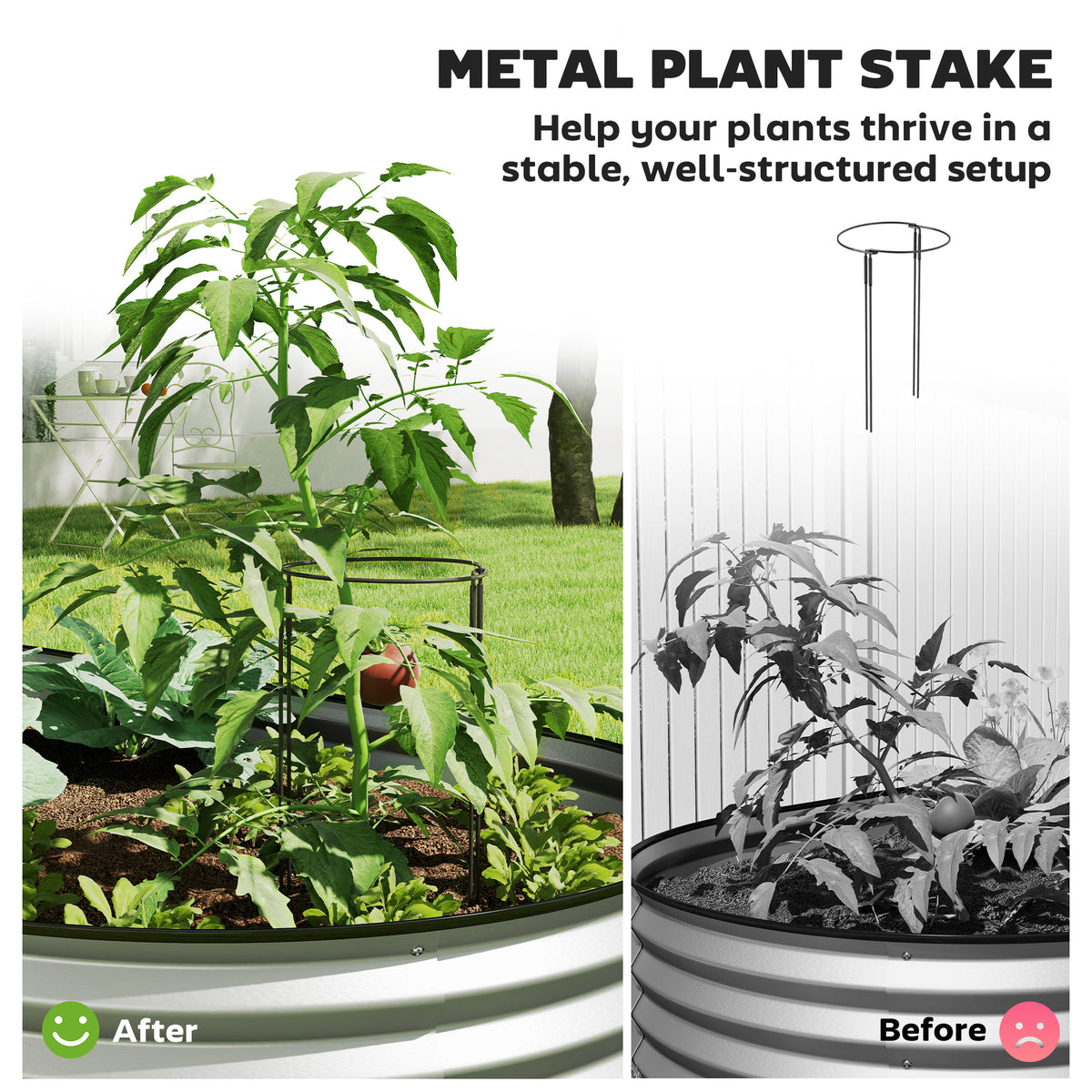 5' x 3' x 1' Large Outdoor Planter Box, Galvanized Raised Garden Bed with Metal Plant Stake, Silver